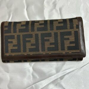 Fendi Zucca Continental Brown and Black Wallet